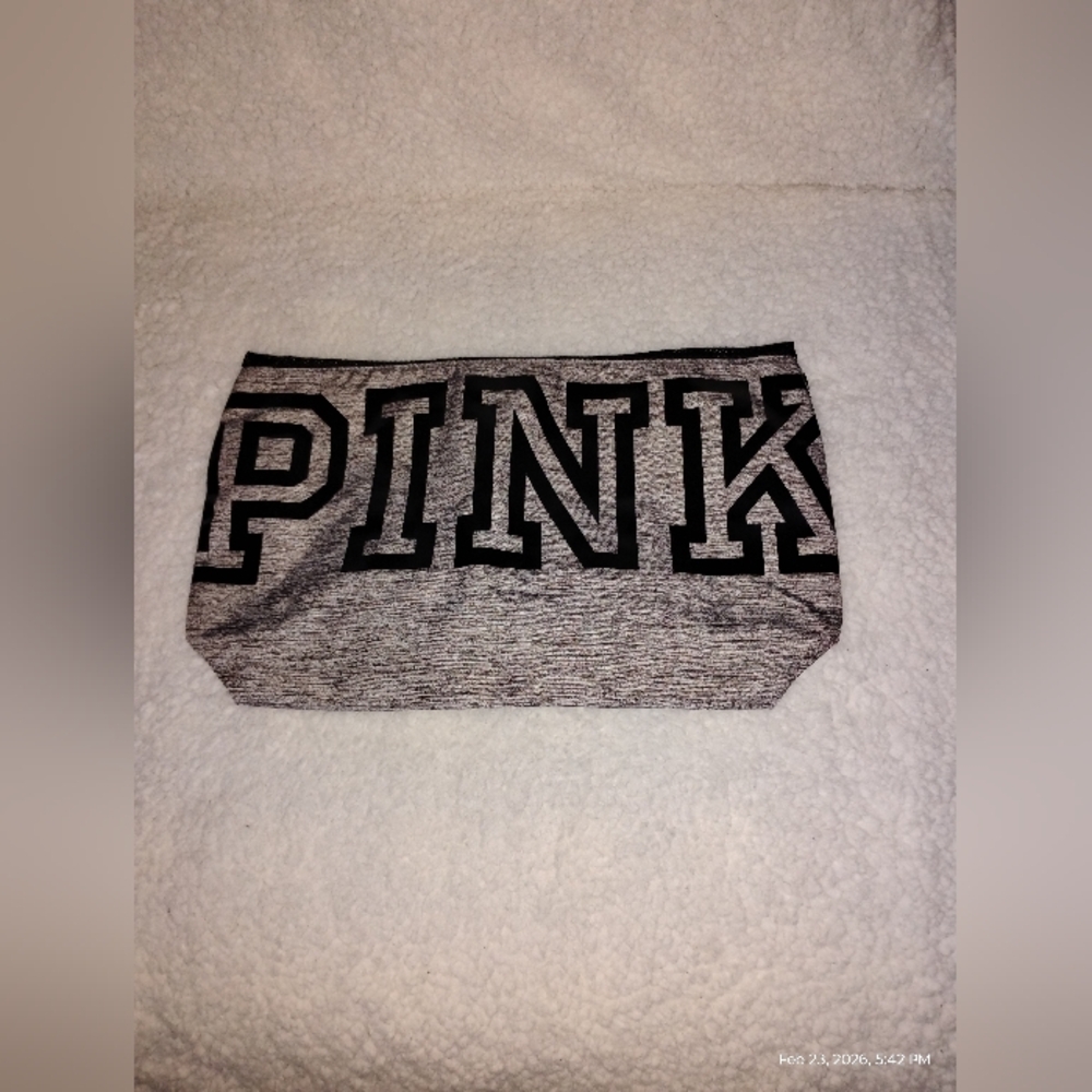 "PINK" VICTORIA'S SECRET GRAY AND BLACK MEDIUM TOTE BAG - Picture 4 of 10